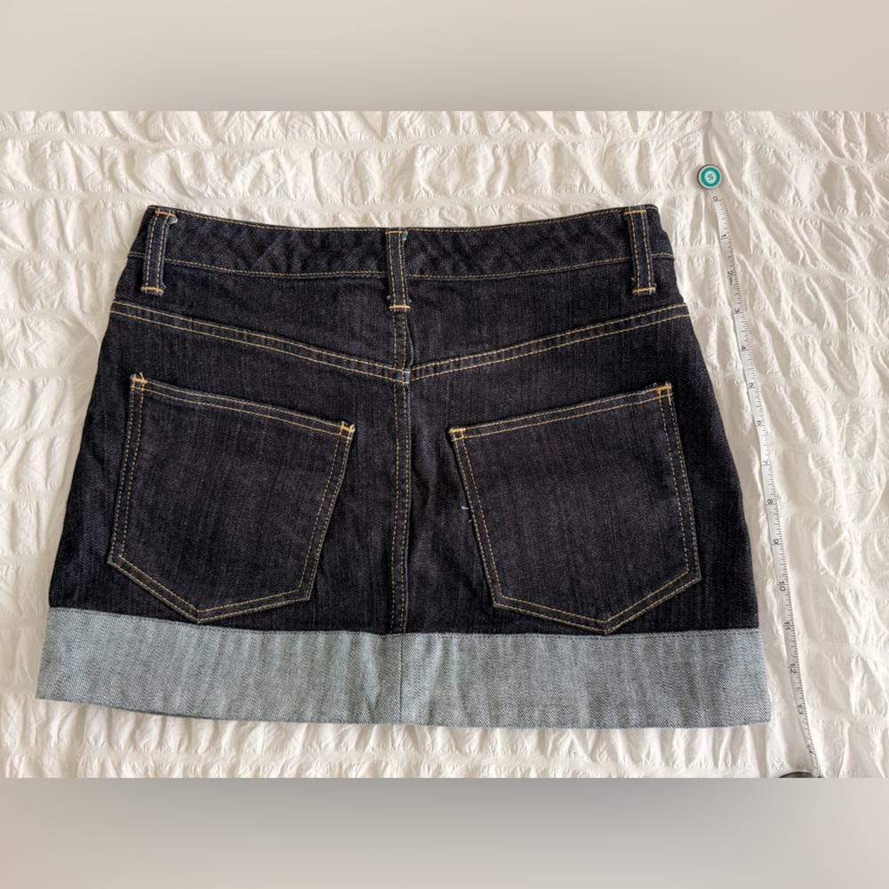 JAPAN SoClose Dark Denim Mini Bottom Foldover Skirt